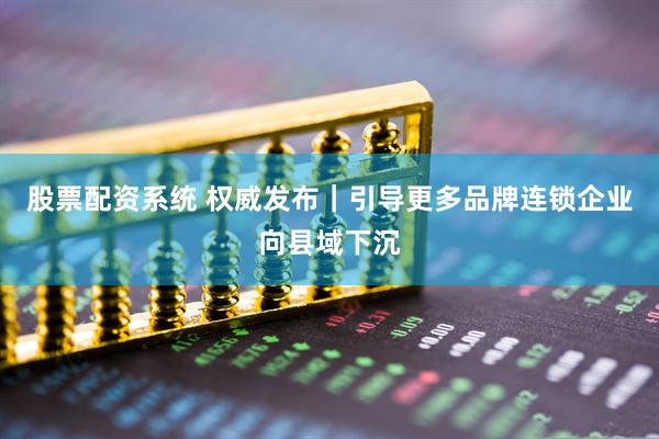 股票配资系统 权威发布｜引导更多品牌连锁企业向县域下沉